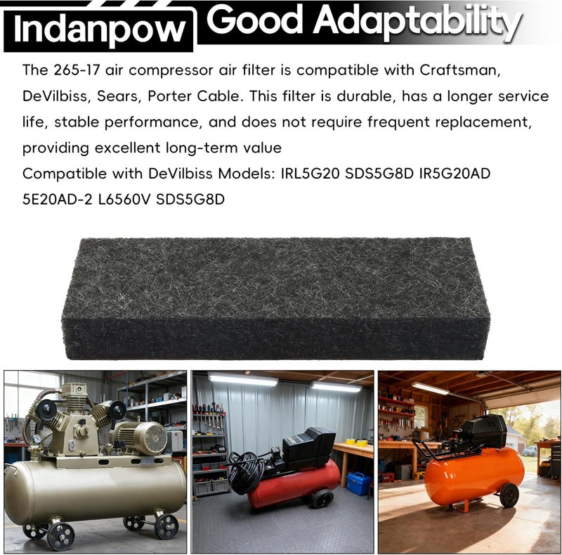 Indanpow فلتر هواء ضاغط الهواء 26517 لفلتر سحب ضاغط Craftsman DeVilbiss Porter Cable (عبوة 4)  - Image 5